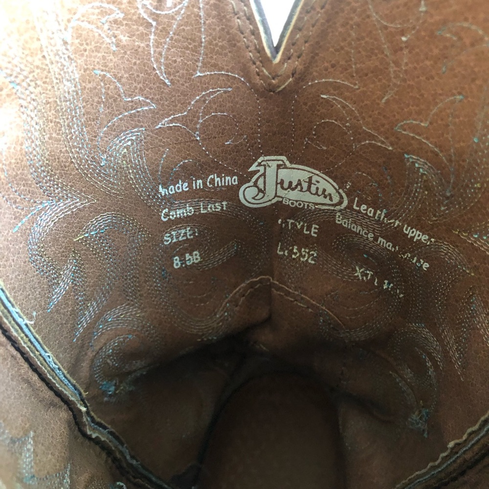 Justin Boots Brown and Blue Women's Western Boots - Picture 12 of 12
